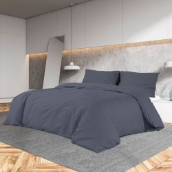 vidaXL Juego de funda nórdica algodón gris antracita 260x240 cm