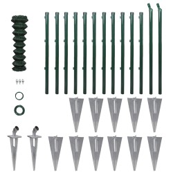 vidaXL Valla metálica con estacas postes acero galvanizado 1,0x25 m