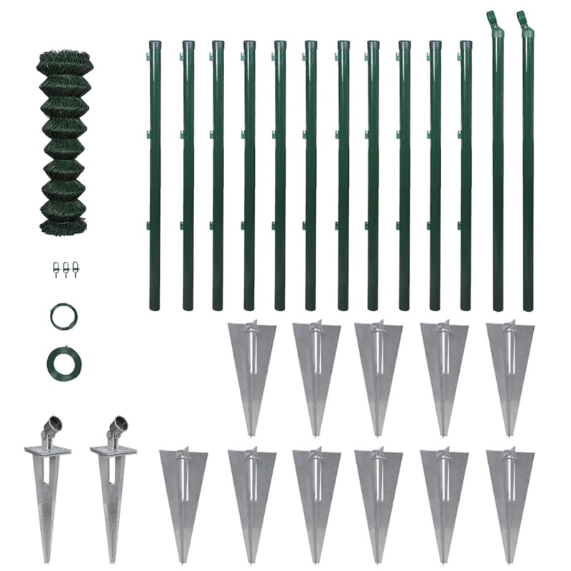 vidaXL Valla metálica con estacas postes acero galvanizado 1,0x25 m vidaXL Valla metálica con estacas postes acero galvanizado 1,0x25 m