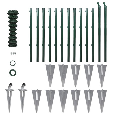 vidaXL Valla metálica con estacas postes acero galvanizado 1,0x25 m