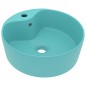 vidaXL Lavabo lujo con rebosadero cerámica verde claro mate 36x13 cm vidaXL Lavabo lujo con rebosadero cerámica verde claro mate 36x13 cm