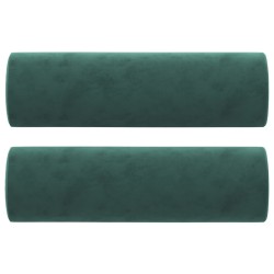 vidaXL Cojines decorativos 2 uds terciopelo verde oscuro 15x50 cm