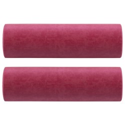 vidaXL Cojines decorativos 2 uds terciopelo rojo tinto 15x50 cm