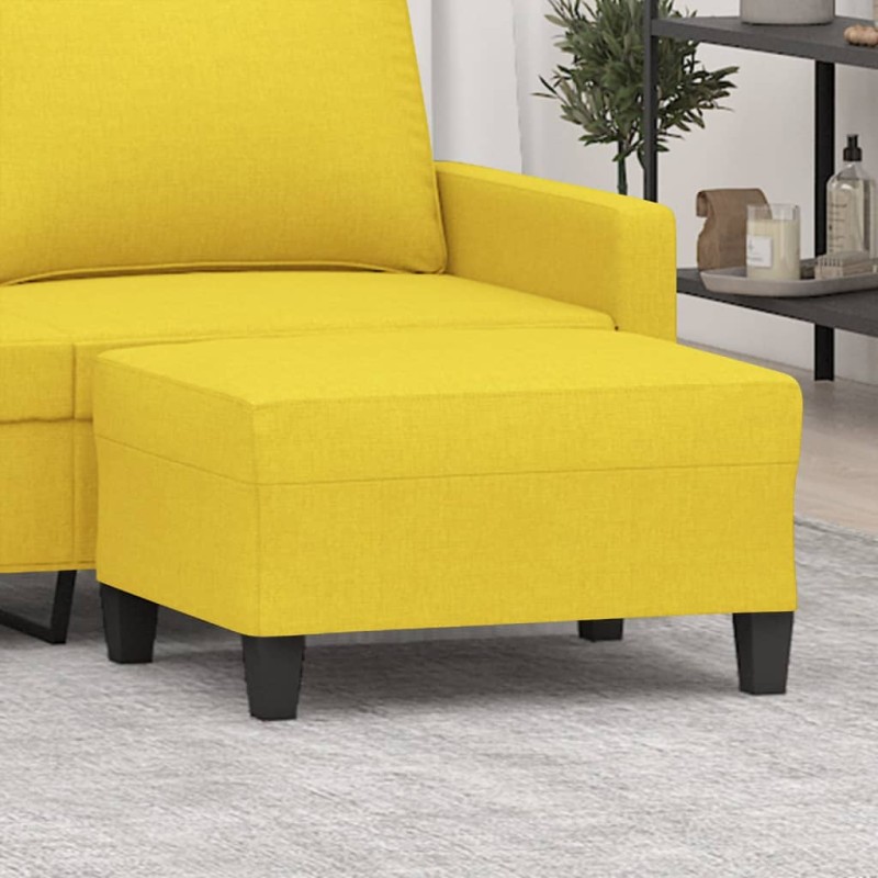 vidaXL Reposapiés de tela amarillo claro 70x55x41 cm vidaXL Reposapiés de tela amarillo claro 70x55x41 cm