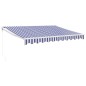 vidaXL Toldo retráctil aluminio y tela azul y blanco 3x2,5 m vidaXL Toldo retráctil aluminio y tela azul y blanco 3x2,5 m