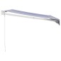 vidaXL Toldo retráctil aluminio y tela azul y blanco 3x2,5 m vidaXL Toldo retráctil aluminio y tela azul y blanco 3x2,5 m