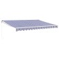 vidaXL Toldo retráctil aluminio y tela azul y blanco 4x3 m vidaXL Toldo retráctil aluminio y tela azul y blanco 4x3 m