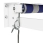 vidaXL Toldo retráctil aluminio y tela azul y blanco 4x3 m vidaXL Toldo retráctil aluminio y tela azul y blanco 4x3 m