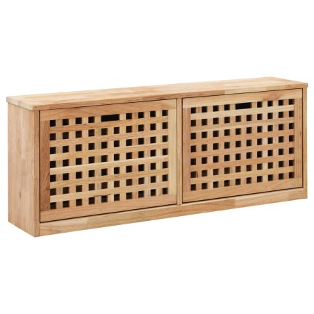 vidaXL Banco zapatero de madera maciza de nogal 94x20x38 cm
