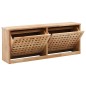 vidaXL Banco zapatero de madera maciza de nogal 94x20x38 cm vidaXL Banco zapatero de madera maciza de nogal 94x20x38 cm