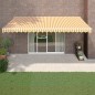 vidaXL Toldo retráctil aluminio y tela amarillo y blanco 5x3 m