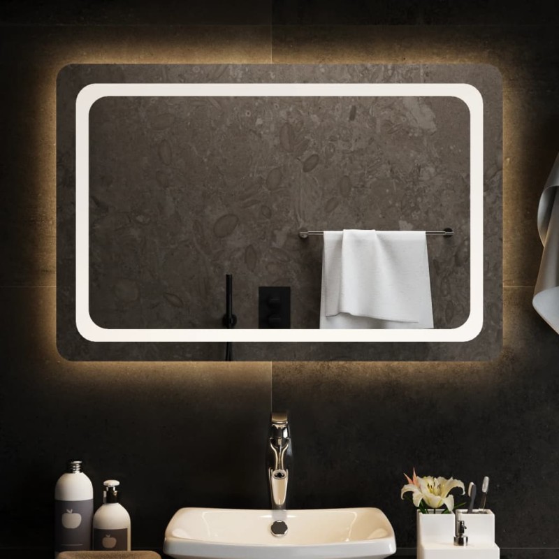vidaXL Espejo de baño con LED 90x60 cm vidaXL Espejo de baño con LED 90x60 cm