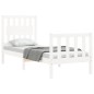 vidaXL Estructura de cama individual con cabecero madera maciza blanco vidaXL Estructura de cama individual con cabecero madera maciza blanco