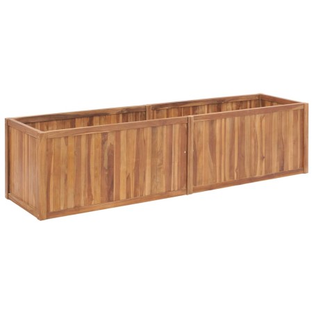 vidaXL Arriate de madera maciza de teca 200x50x50 cm