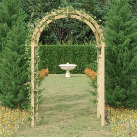 vidaXL Arco con enrejado madera maciza impregnada 141x97x243 cm