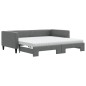 vidaXL Sofá cama nido con colchón tela gris oscuro 100x200 cm vidaXL Sofá cama nido con colchón tela gris oscuro 100x200 cm