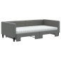 vidaXL Sofá cama nido con colchón tela gris oscuro 100x200 cm vidaXL Sofá cama nido con colchón tela gris oscuro 100x200 cm