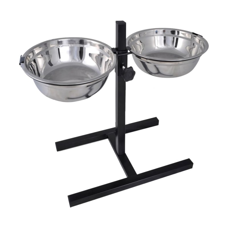 Soporte De Alimentación Ajustable Mascota 2X2.6L Tazón Inoxidable Soporte De Alimentación Ajustable Mascota 2X2.6L Tazón Inoxidable