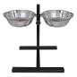Soporte De Alimentación Ajustable Mascota 2X2.6L Tazón Inoxidable Soporte De Alimentación Ajustable Mascota 2X2.6L Tazón Inoxidable