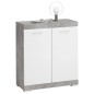 FMD Cómoda con 2 puertas color hormigón y blanco 80x34,9x89,9 cm FMD Cómoda con 2 puertas color hormigón y blanco 80x34,9x89,9 cm