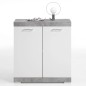 FMD Cómoda con 2 puertas color hormigón y blanco 80x34,9x89,9 cm FMD Cómoda con 2 puertas color hormigón y blanco 80x34,9x89,9 cm