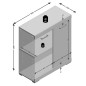 FMD Cómoda con 2 puertas color hormigón y blanco 80x34,9x89,9 cm FMD Cómoda con 2 puertas color hormigón y blanco 80x34,9x89,9 cm