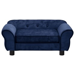 vidaXL Sofá para perros felpa azul 72x45x30 cm