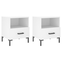vidaXL Mesitas de noche 2 uds madera ingeniería blanco 40x35x47,5 cm