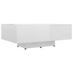 vidaXL Mesa de centro madera contrachapada blanco brillo 85x55x31 cm