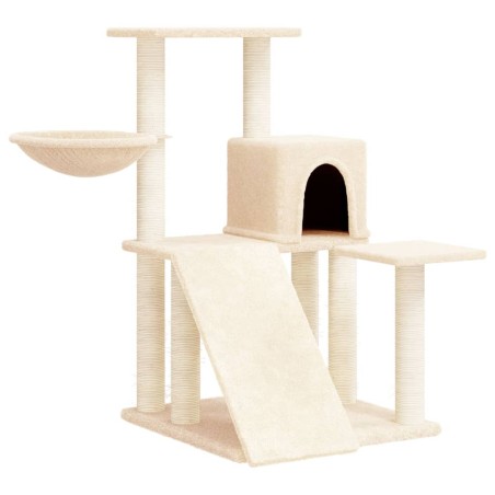 vidaXL Rascador para gatos con postes de sisal color crema 82 cm