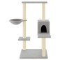vidaXL Rascador para gatos con postes de sisal gris claro 95 cm