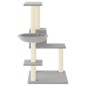 vidaXL Rascador para gatos con postes de sisal gris claro 95 cm