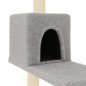 vidaXL Rascador para gatos con postes de sisal gris claro 95 cm