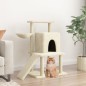 vidaXL Rascador para gatos con postes de sisal color crema 96,5 cm vidaXL Rascador para gatos con postes de sisal color crema 96,5 cm