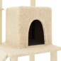 vidaXL Rascador para gatos con postes de sisal color crema 96,5 cm vidaXL Rascador para gatos con postes de sisal color crema 96,5 cm