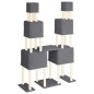 vidaXL Rascador para gatos con postes de sisal gris oscuro 199 cm