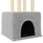 vidaXL Rascador para gatos con postes de sisal gris claro 133,5 cm vidaXL Rascador para gatos con postes de sisal gris claro 133,5 cm