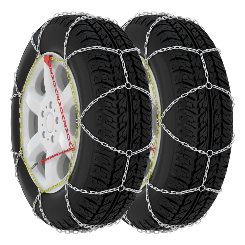 vidaXL Cadenas de nieve para ruedas de coche 2 unidades 9 mm KN130 
