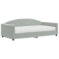 vidaXL Sofá cama con colchón terciopelo gris claro 100x200 cm