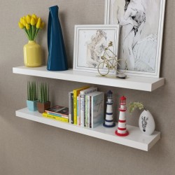 vidaXL Estantes flotantes de pared 2 uds MDF blanco para libros/DVD 