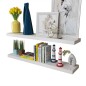 vidaXL Estantes flotantes de pared 2 uds MDF blanco para libros/DVD vidaXL Estantes flotantes de pared 2 uds MDF blanco para libros/DVD