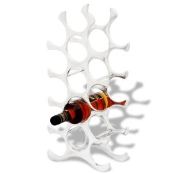vidaXL Botellero para 15 botellas de aluminio plateado 