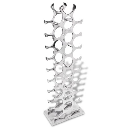 vidaXL Botellero de aluminio plateado para 27 botellas