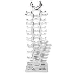 vidaXL Botellero de aluminio plateado para 27 botellas