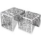 vidaXL Mesa auxiliar cuadrada aluminio plateada 2 unidades vidaXL Mesa auxiliar cuadrada aluminio plateada 2 unidades