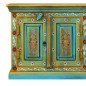vidaXL Mueble para la TV de madera de mango azul maciza pintada a mano 