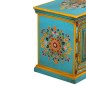 vidaXL Mueble para la TV de madera de mango azul maciza pintada a mano 