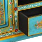 vidaXL Mueble para la TV de madera de mango azul maciza pintada a mano 