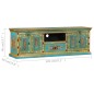 vidaXL Mueble para la TV de madera de mango azul maciza pintada a mano 
