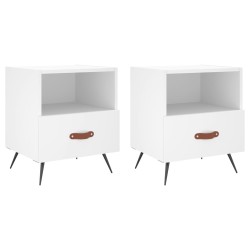 vidaXL Mesitas de noche 2 uds madera ingeniería blanco 40x35x47,5 cm
